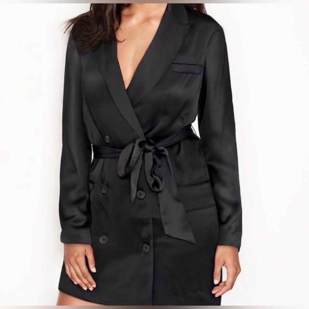 VICTORIA’S SECRET Limited Collection Satin Jacket Dress Double-Breasted Robe